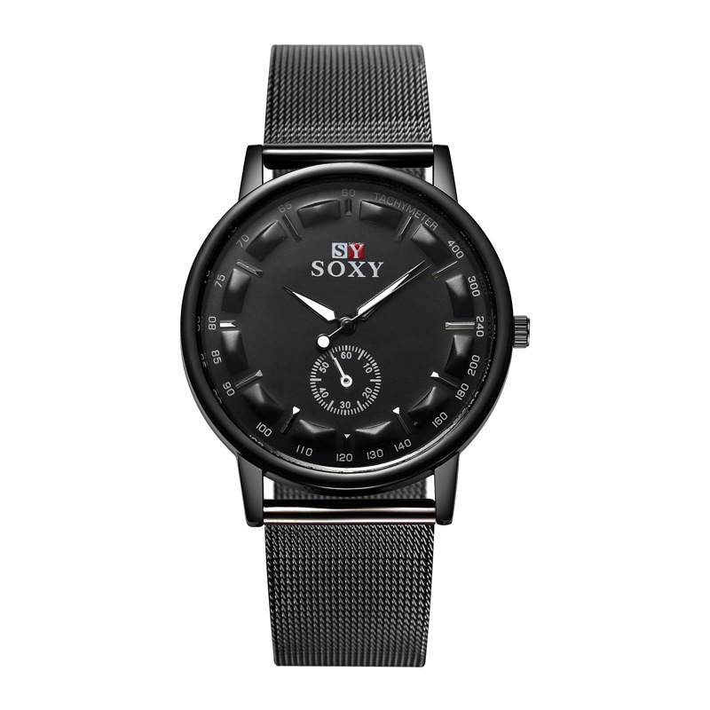 Men Mesh Belt Watch Upscale Fashion Student Quartz Watch