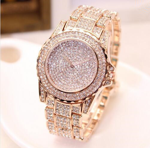 Upscale Full Diamond Fashion Female Watch luxurious Crystal Leisure Fashion quartz  Watch
