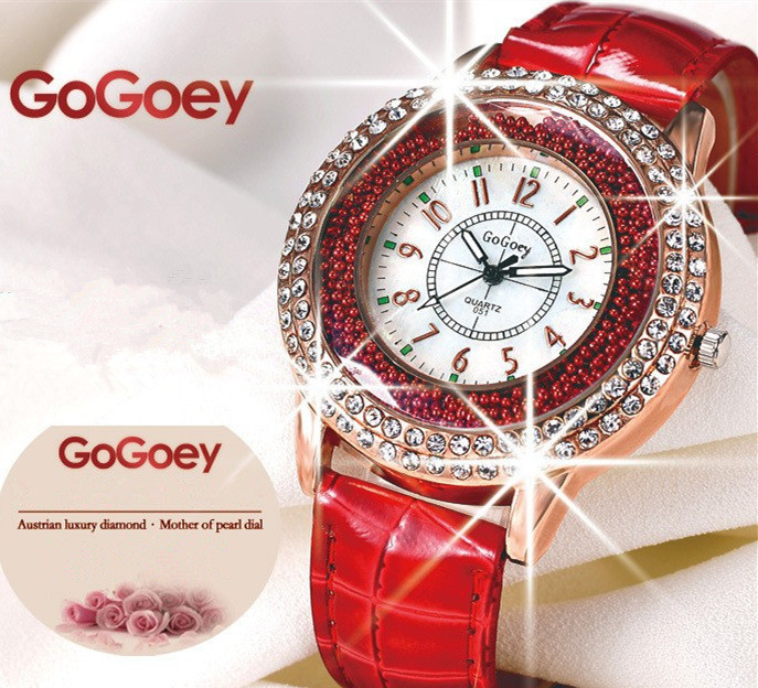 Girls Trend Full Diamond Leather Ms Upscale Leisure Fashion Watch
