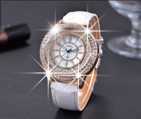 Girls Trend Full Diamond Leather Ms Upscale Leisure Fashion Watch