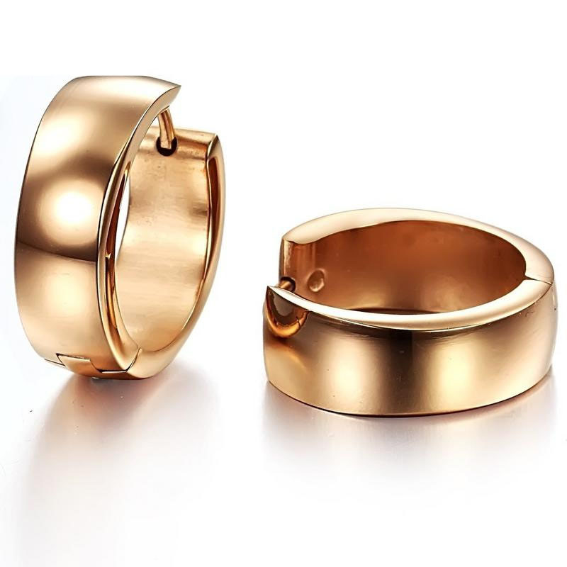 Leisure Trend Rose gold Smooth Fashion Titanium Steel Ms Earrings