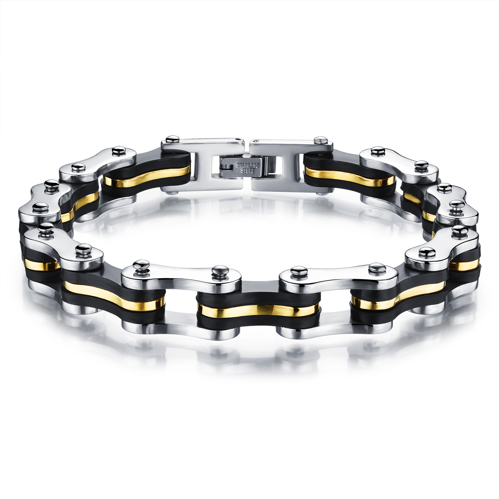 Men Cycling Chain Bracelet Domineering Titanium Steel Fashion Simple Accessories