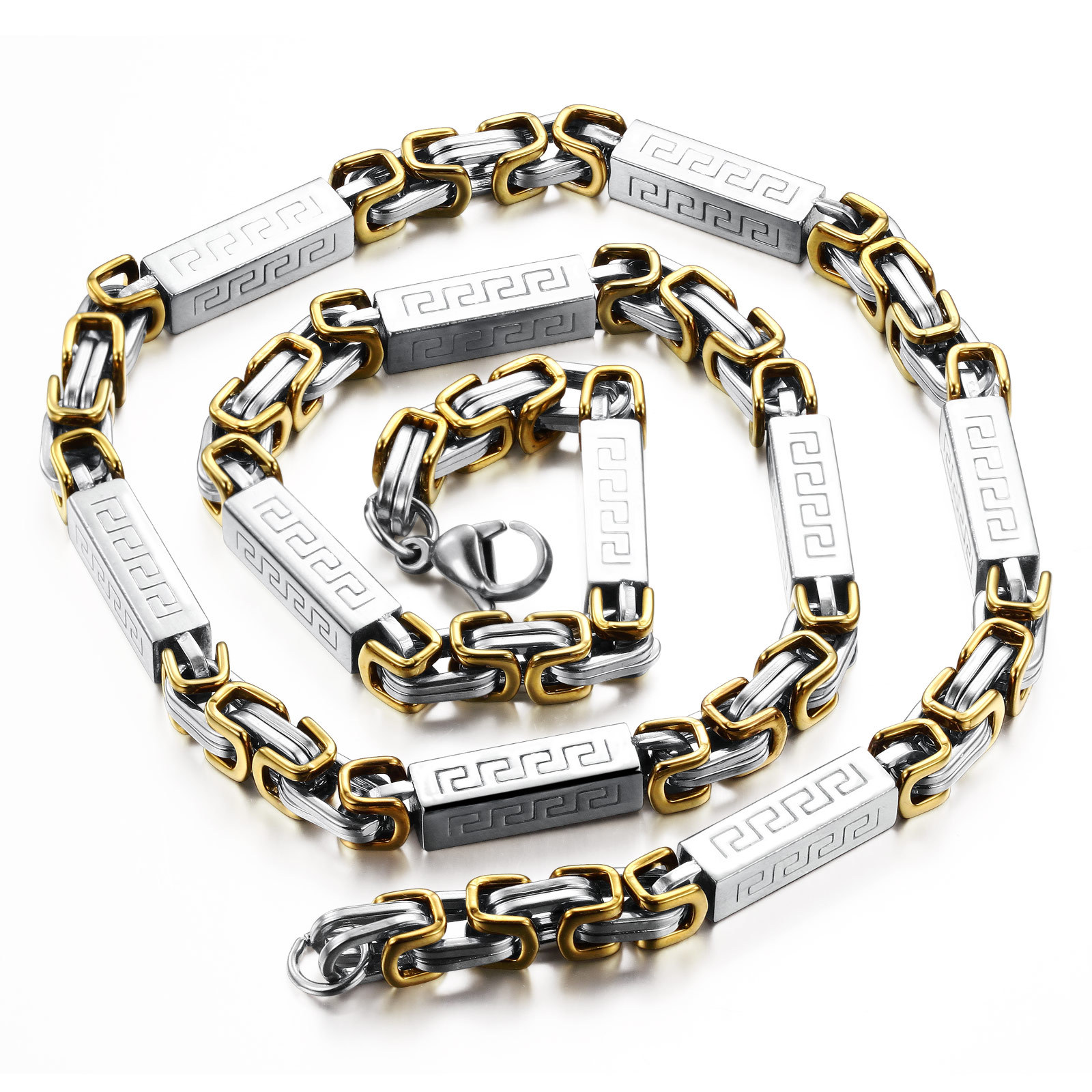 Western Style Personality Domineering Rough ore Business Men Titanium Steel Necklace