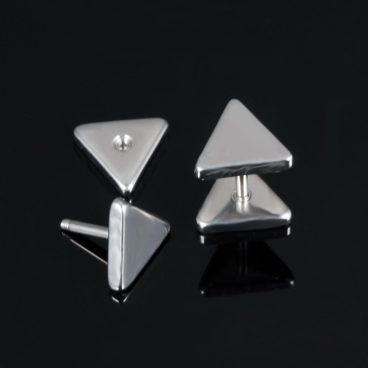 Simple Triangle Earrings Creative Spiral Earring Prevent Allergy Earring