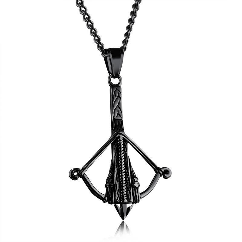 Creative Stainless Steel Bow Crossbow Pendant Men Fashion Student Gift Pendant