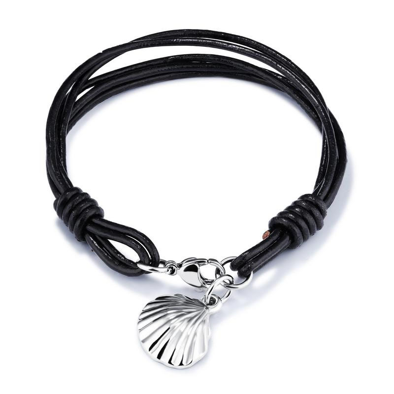 Western Style Titanium Steel Leather Rope Bracelet Men Fashion Leisure Bracelet