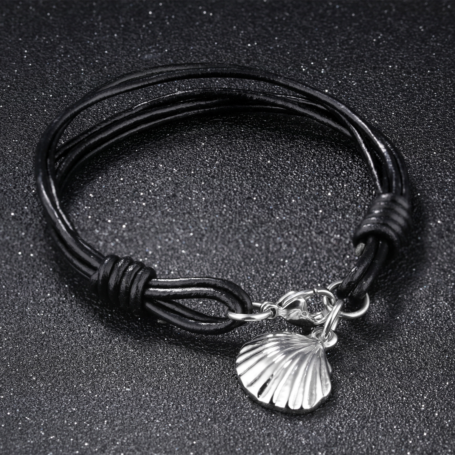 Western Style Titanium Steel Leather Rope Bracelet Men Fashion Leisure Bracelet