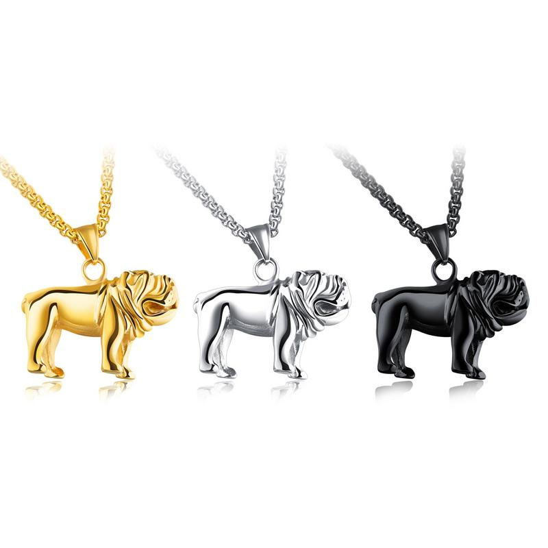 Creative Titanium Steel Haibi Dog Modeling Pendant Men Fashion Leisure Necklace