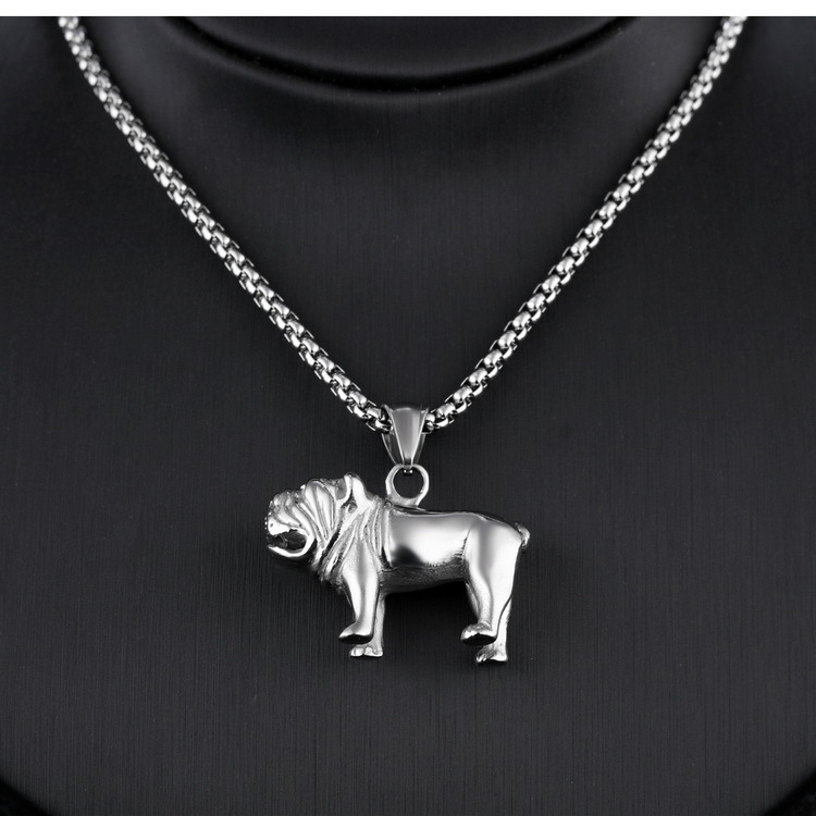 Creative Titanium Steel Haibi Dog Modeling Pendant Men Fashion Leisure Necklace