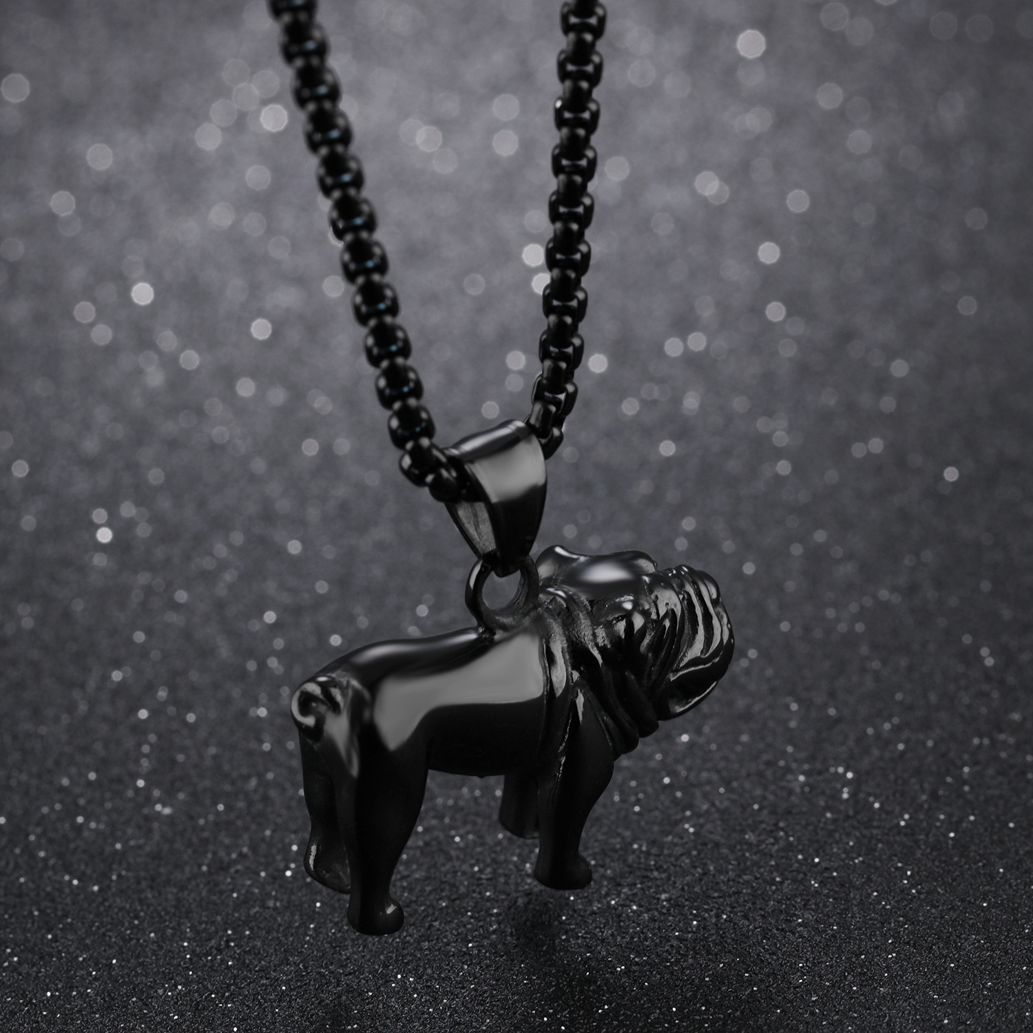 Creative Titanium Steel Haibi Dog Modeling Pendant Men Fashion Leisure Necklace