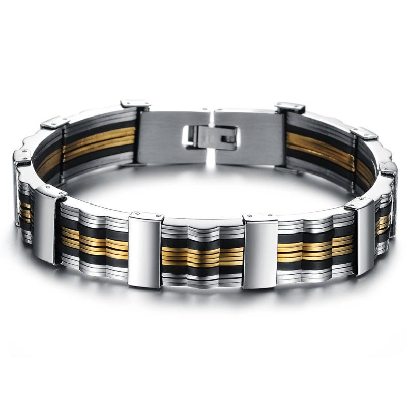 Simple Silica gel Titanium Steel Bracelet Personality Men Fashion Bracelet