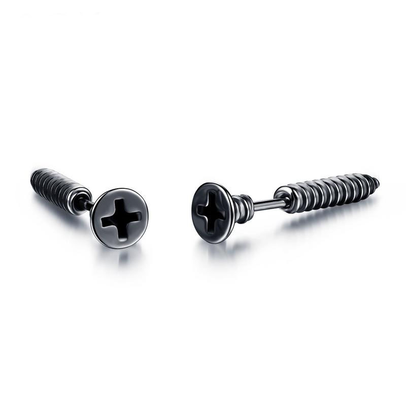 Fashion Western Style Cool Screw Piercing Ears Men Earrings