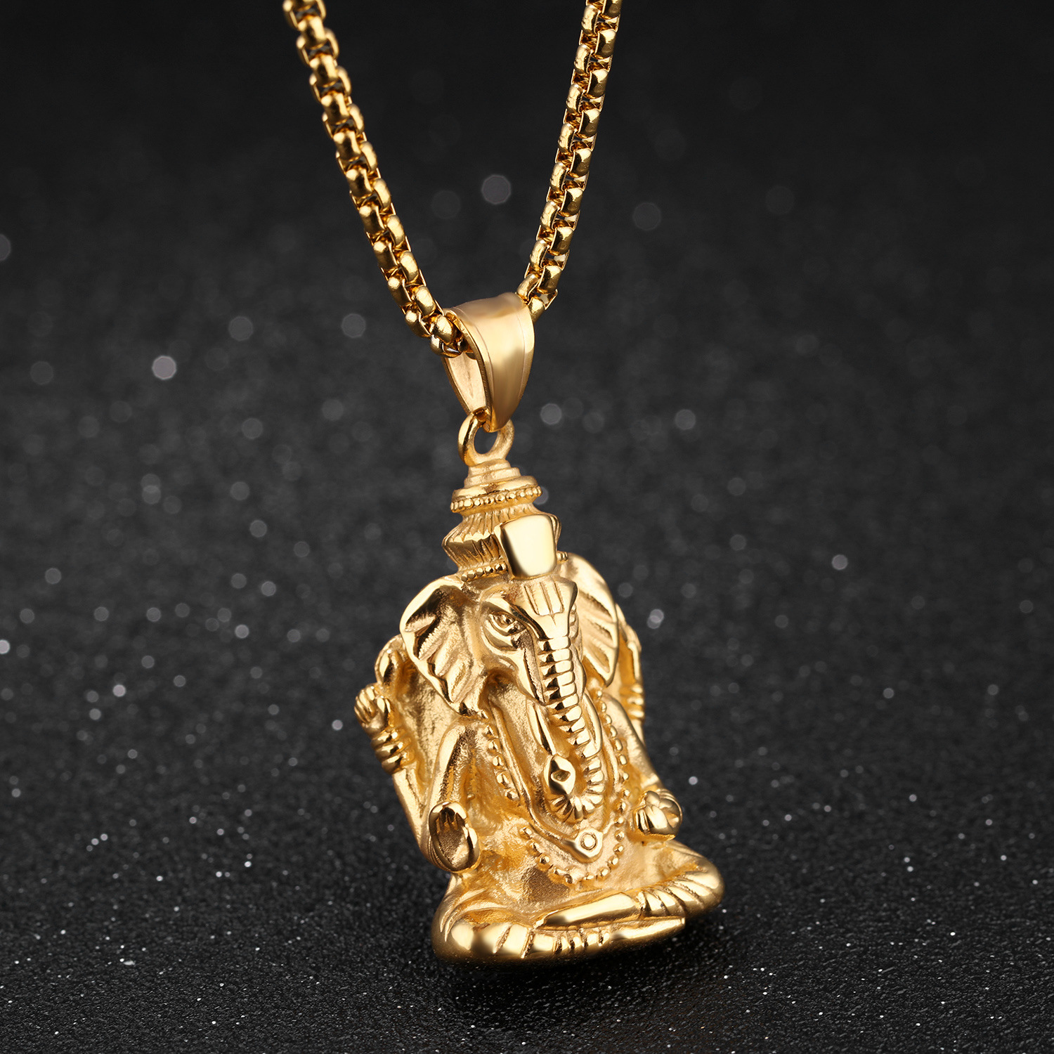 Retro Like the Head of God Titanium Steel Personality Body Care Necklace Hipster Creative Pendant