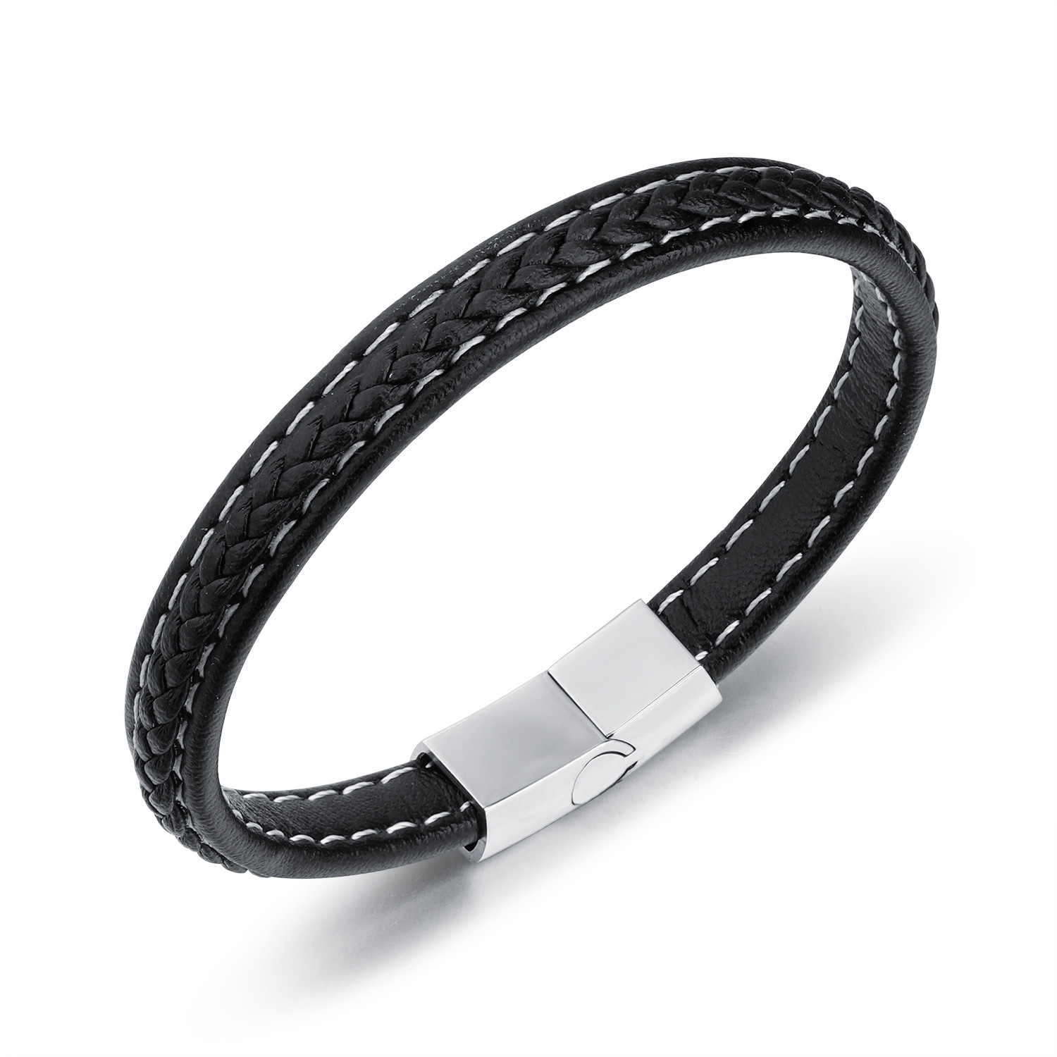 Western Style Titanium Steel Men Leather Bracelet Comfortable Leather Hipster Accessories Bracelet