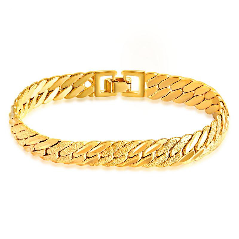 Western Style Copper Plating 18K gold Personality Men Fashion Trend Bracelet