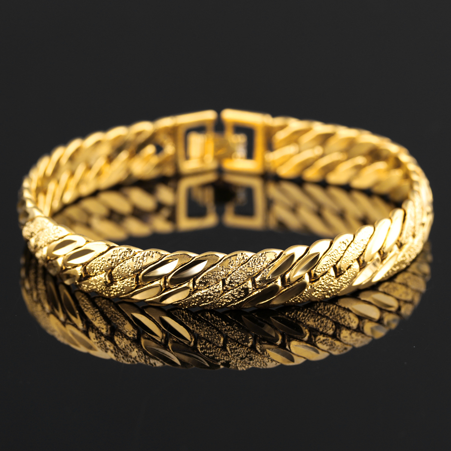 Western Style Copper Plating 18K gold Personality Men Fashion Trend Bracelet