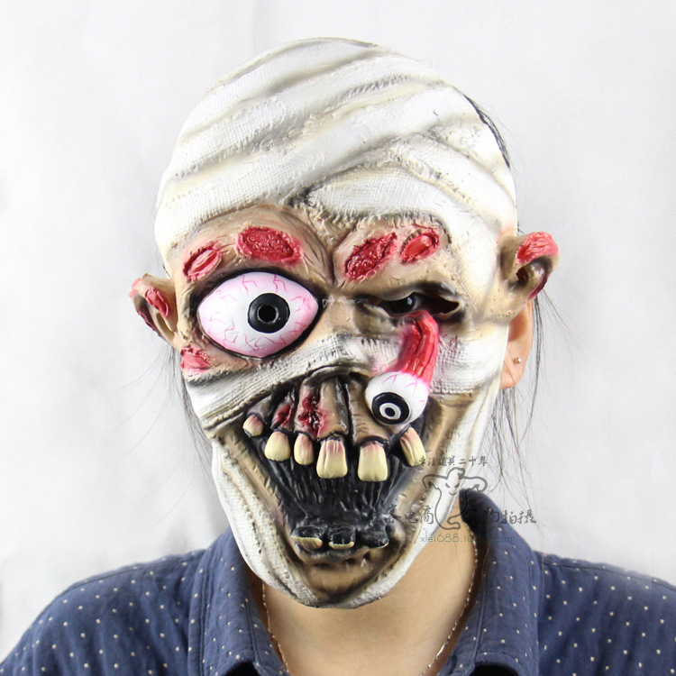 Burst Eyes Off the Eye Mummy Halloween Show Props Funny Terror Ghost Mask