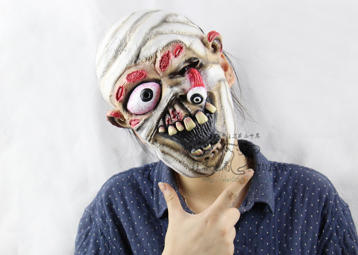 Burst Eyes Off the Eye Mummy Halloween Show Props Funny Terror Ghost Mask