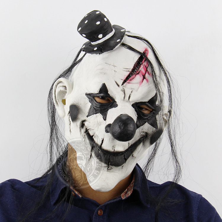 Demon Clown Mask Horror Ghosts Scary Funny Mask Halloween Chamber of Secrets Escape Props