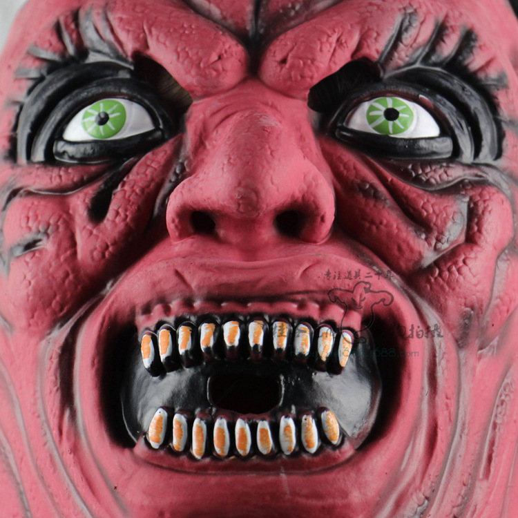 Upscale Lifelike Satan Devil Fool Halloween Prom Show Props Terror Ghost Mask