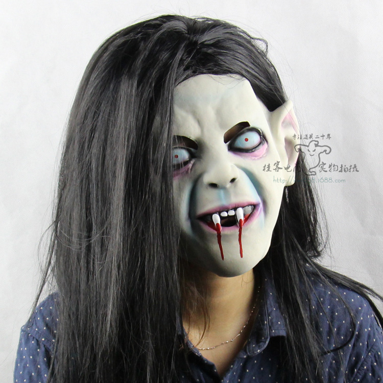 terror Grudge Sadako Ghosts Headgear Halloween Dance props Upscale emulsion Horror ghosts mask