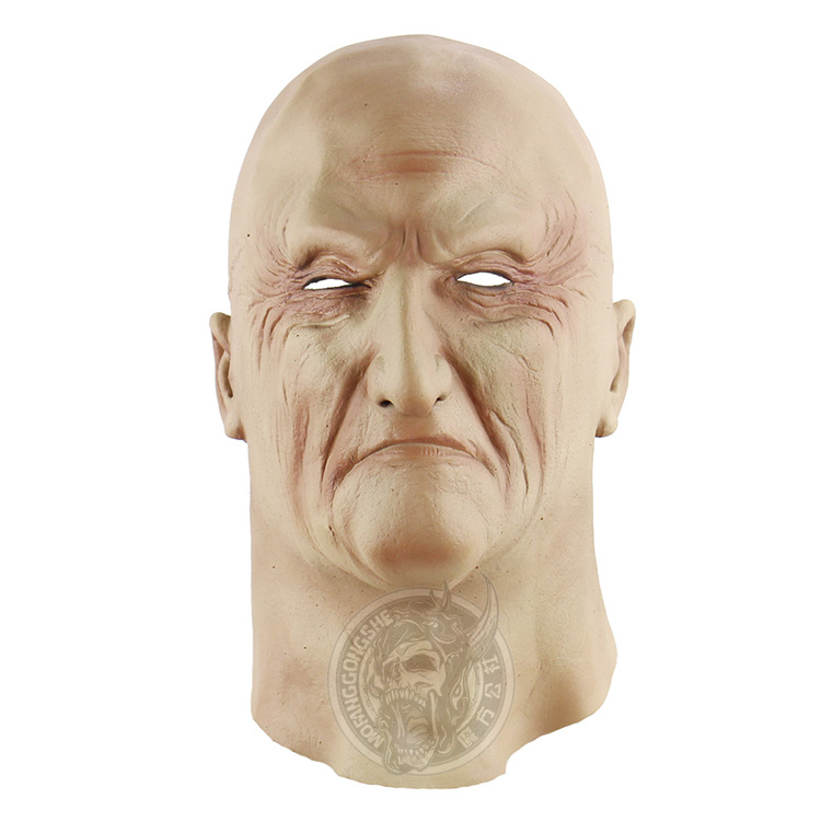 Halloween Scary Terror Triad Boss Funny Emulsion Full Head Sets Old man Mask