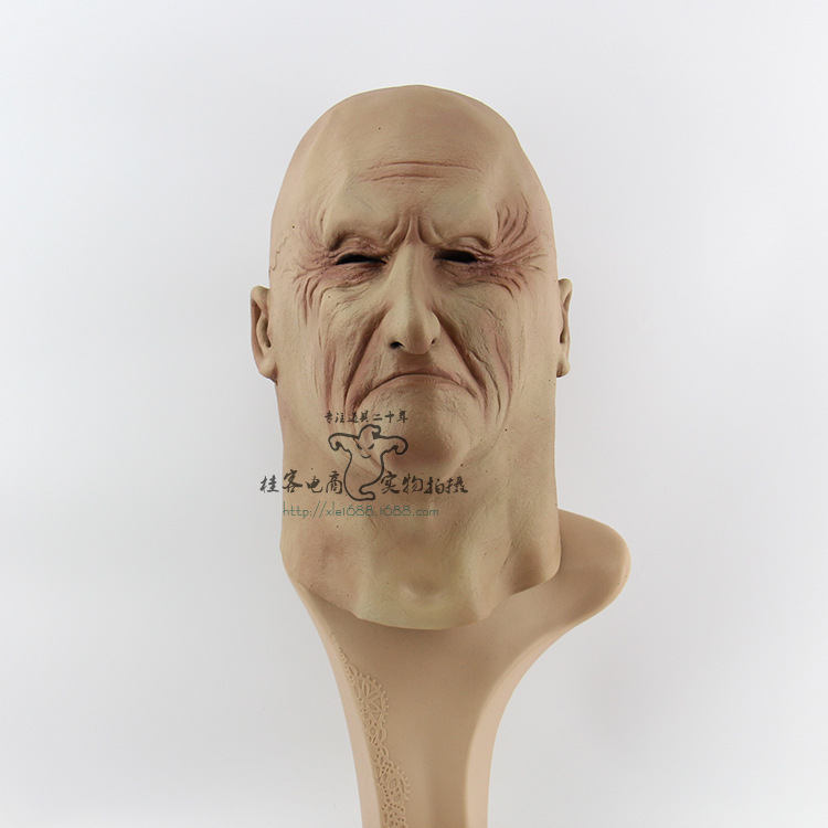 Halloween Scary Terror Triad Boss Funny Emulsion Full Head Sets Old man Mask