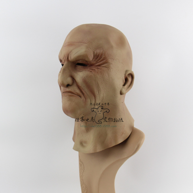 Halloween Scary Terror Triad Boss Funny Emulsion Full Head Sets Old man Mask
