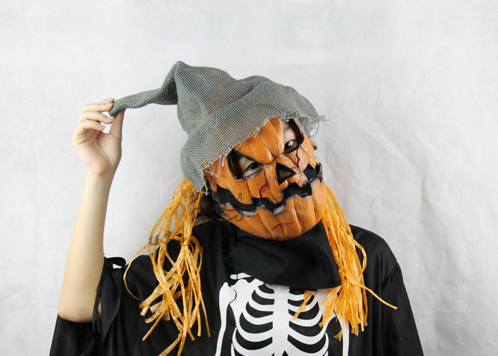 Halloween Upscale Emulsion Pumpkin Scarecrow Terror Ghost Mask Headgear Prom Show Props