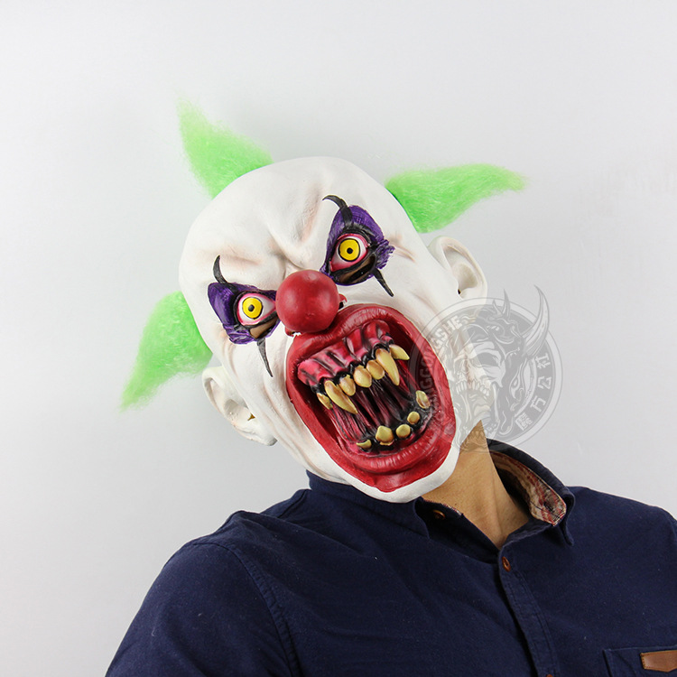 Halloween Haunted House Dress up Chamber of Secrets Escape Headgear Props Bloody Clown Emulsion Mask