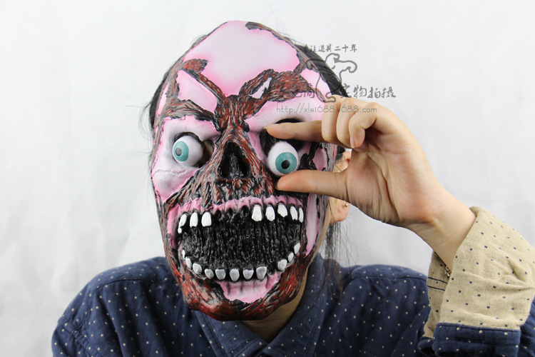 Burst Eyes Zombie Skeleton Halloween Show Props Soft Terror Engage in Ghosts Mask Headgear