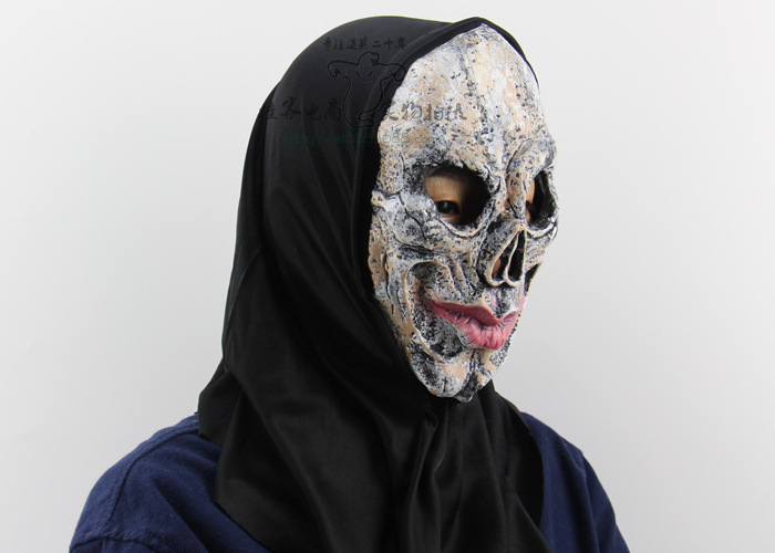 Red lips Big Mouth Skeleton Halloween Haunted House Props Horror Ghosts Whole People Headgear Mask