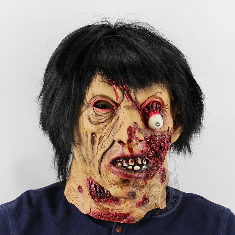 Terror Black Hair Zombie Halloween Haunted House Whole People Zombie Ghosts Mask