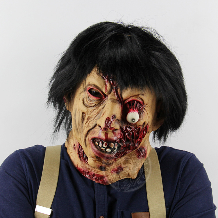 Terror Black Hair Zombie Halloween Haunted House Whole People Zombie Ghosts Mask
