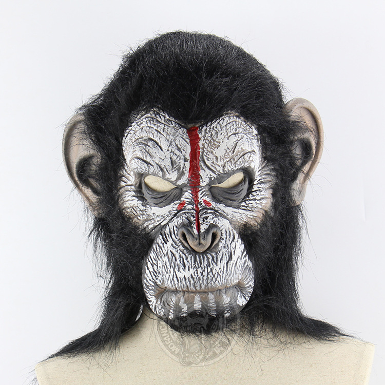 Ape Orangutan Headgear Halloween Terror Scary Animal Monkey Mask Bead Rise Mask