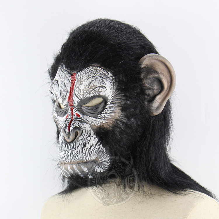 Ape Orangutan Headgear Halloween Terror Scary Animal Monkey Mask Bead Rise Mask