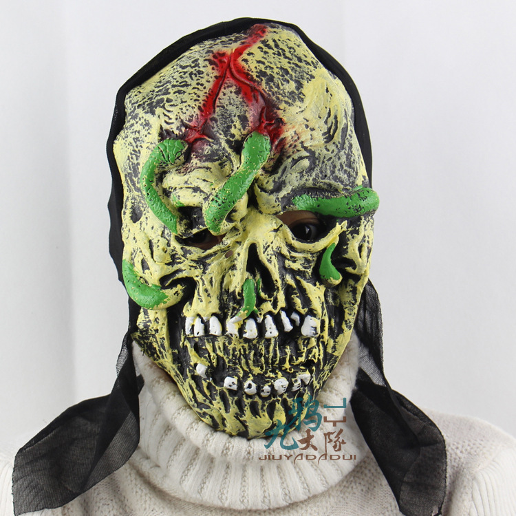 Snake Face Skeleton Halloween Prom Party Show Props Upscale Soft Horror Ghosts Mask
