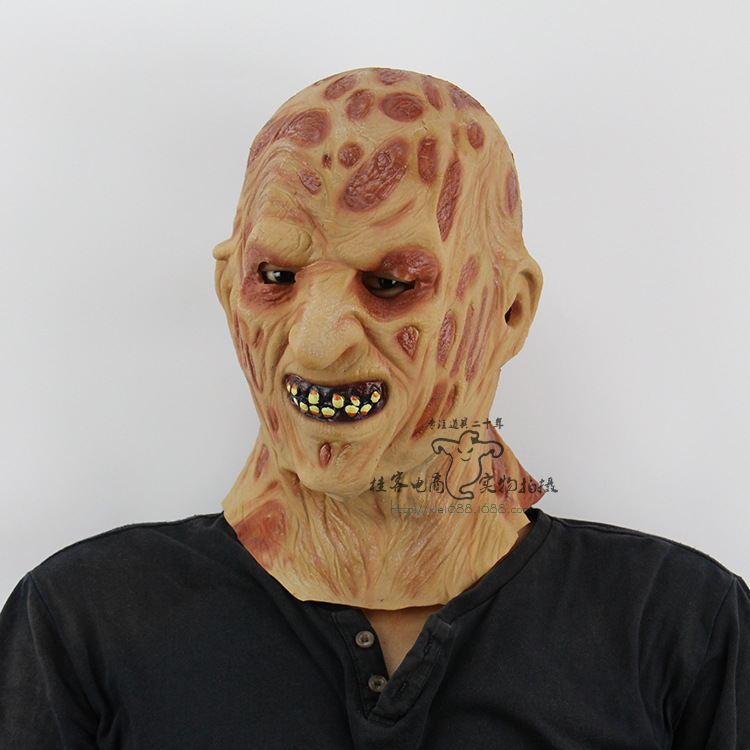 Halloween Emulsion Burning Face Carnivorous Headgear Terror Bad Face Zombie Grimace Mask