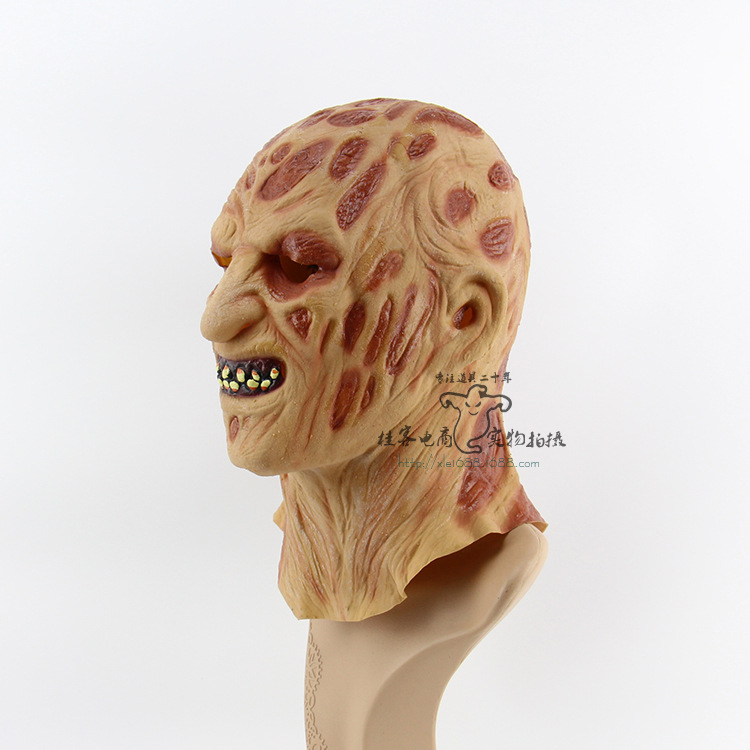 Halloween Emulsion Burning Face Carnivorous Headgear Terror Bad Face Zombie Grimace Mask