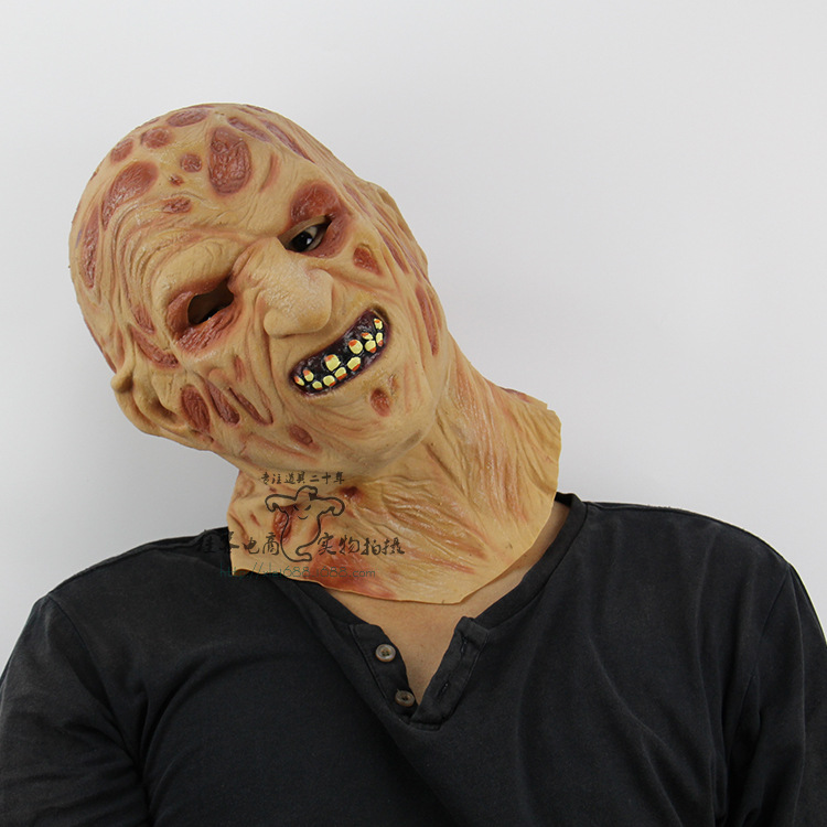 Halloween Emulsion Burning Face Carnivorous Headgear Terror Bad Face Zombie Grimace Mask