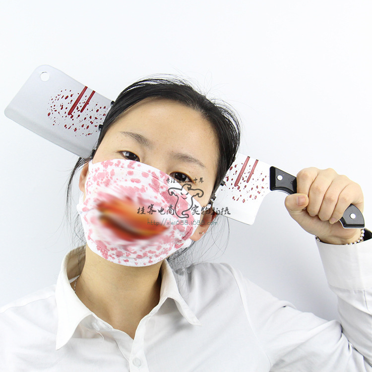 Halloween Whole People Props Chamber of Secrets Escape Terror Headband Wearing A Knife