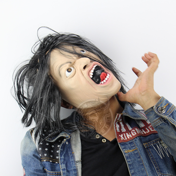 Anger Roar Long Hair the Wicked  Halloween Prom Props Emulsion Funny Horror Ghosts Mask