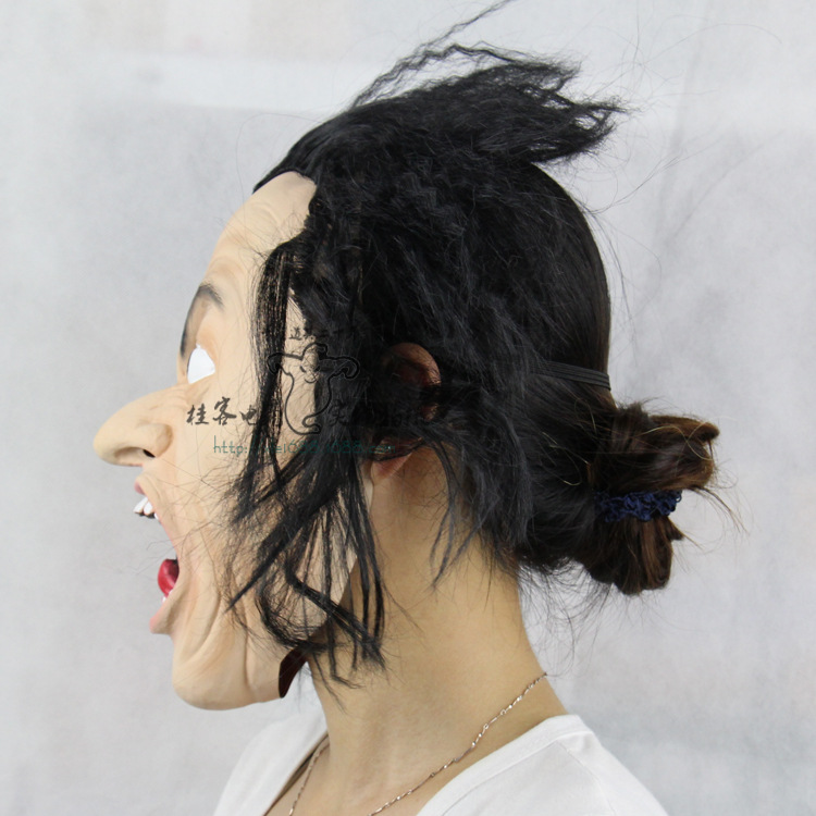 Anger Roar Long Hair the Wicked  Halloween Prom Props Emulsion Funny Horror Ghosts Mask