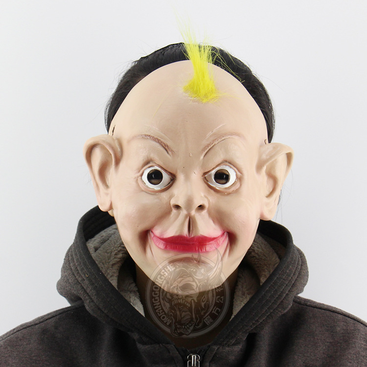 Funny Yellow Hair Halloween Prom Props Funny Emulsion Terror Ghost Mask