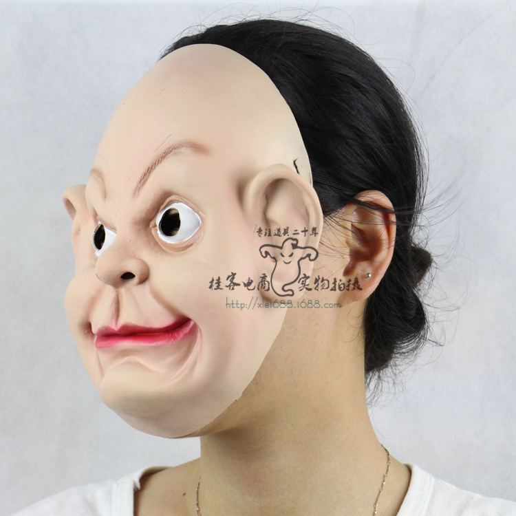 Funny Yellow Hair Halloween Prom Props Funny Emulsion Terror Ghost Mask