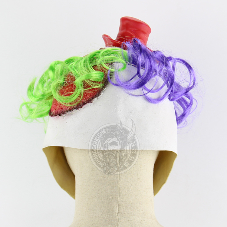 Terror Red Hat Clown Headgear Halloween Scary Haunted House Funny Mask