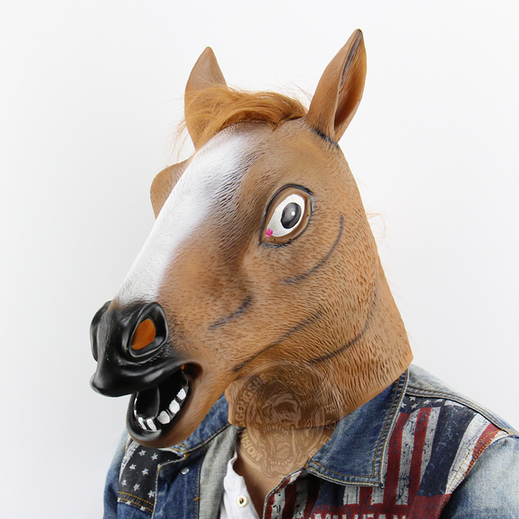 Horse Head Mask Halloween Performance Props Funny Funny Prom Upscale Mask