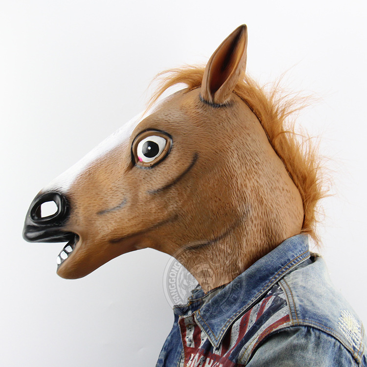 Horse Head Mask Halloween Performance Props Funny Funny Prom Upscale Mask