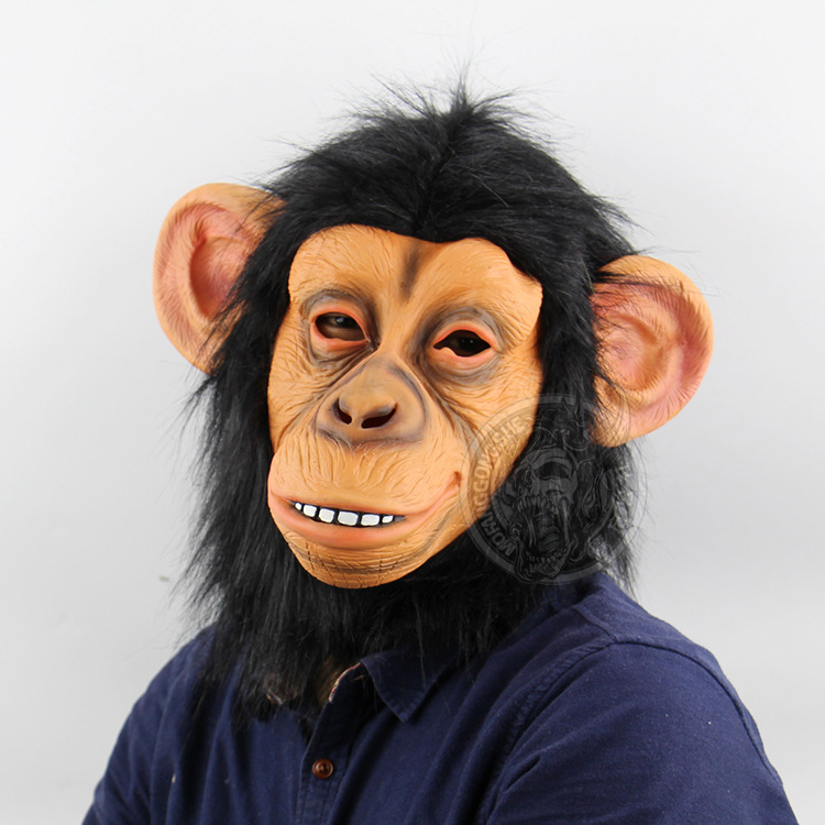 Funny Big ears monkey Halloween Funny animal Headgear Performance orangutan mask