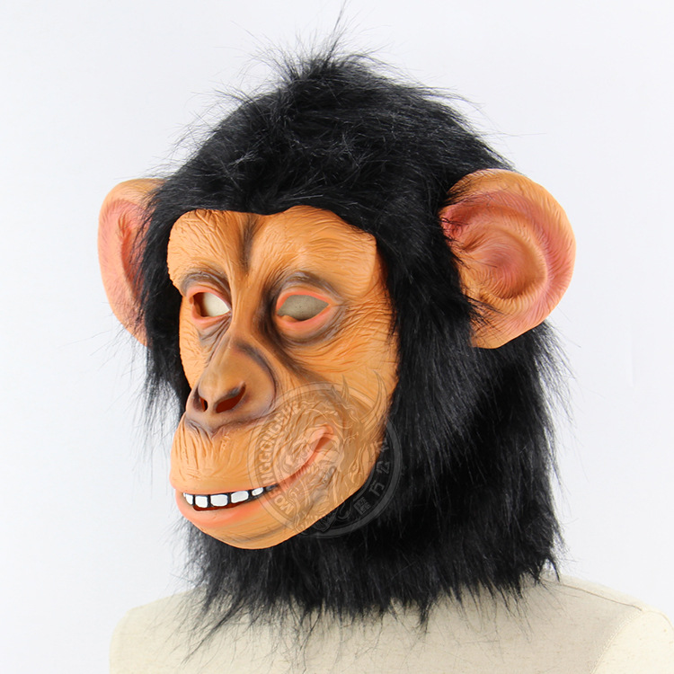Funny Big ears monkey Halloween Funny animal Headgear Performance orangutan mask